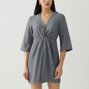 Love Bonito Blue Gray Slate 3/4 Sleeve Dress